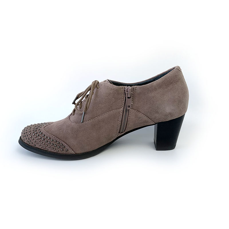 hushpuppies暇步士女鞋真皮系带圆头粗跟时尚羊绒单鞋