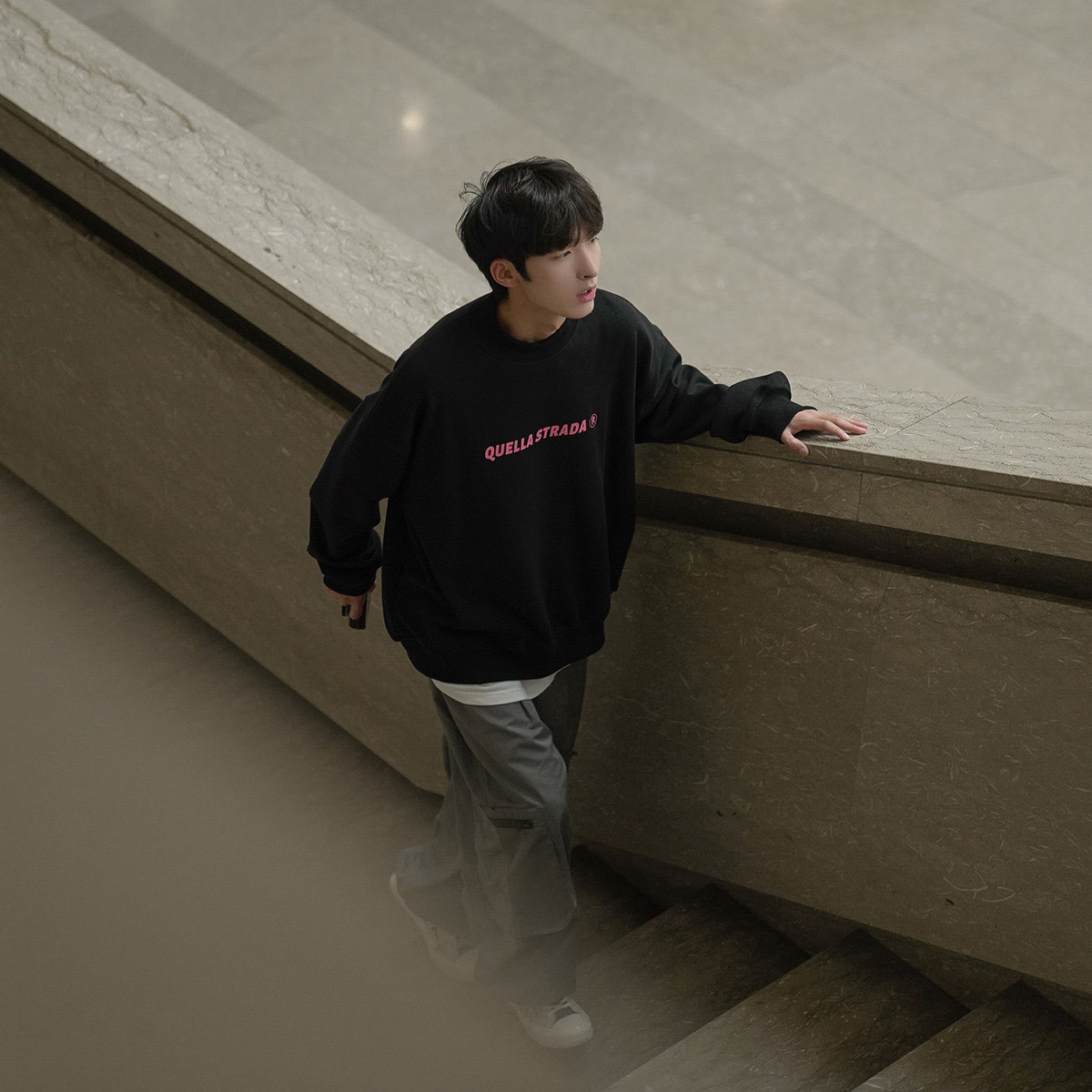 秋冬新品男士卫衣ins情侣加绒印花套头衫韩卫衣