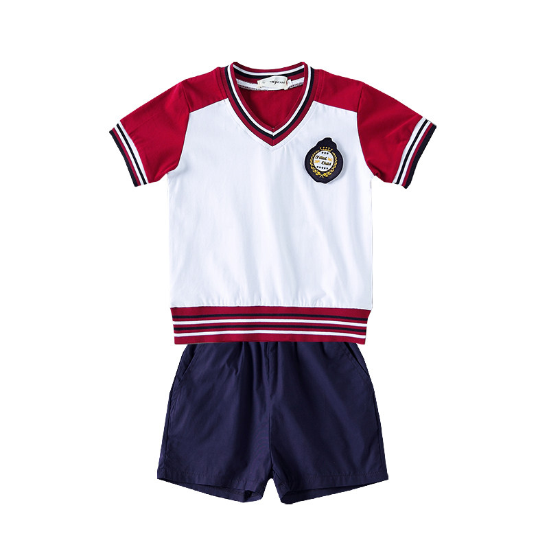 幼儿园园夏季纯棉儿童校服圆领短袖六一运动套装校服