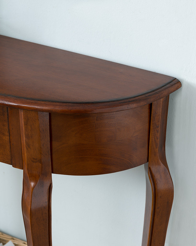 玄关美式半圆实木欧式台案简约现代边桌玄关台