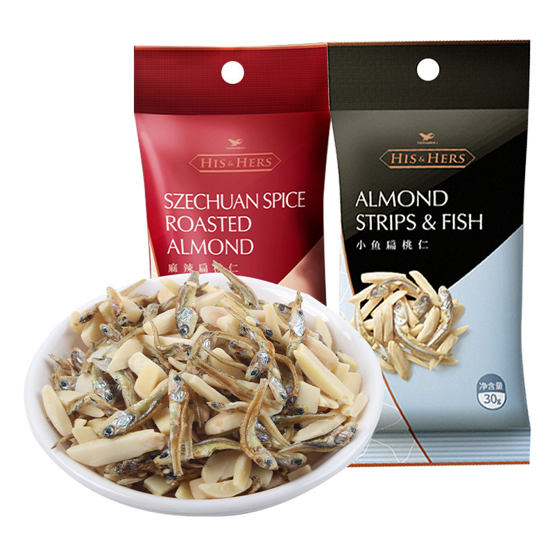 统一台湾小鱼干扁桃仁原味麻辣辣味30g小包薄脆饼干