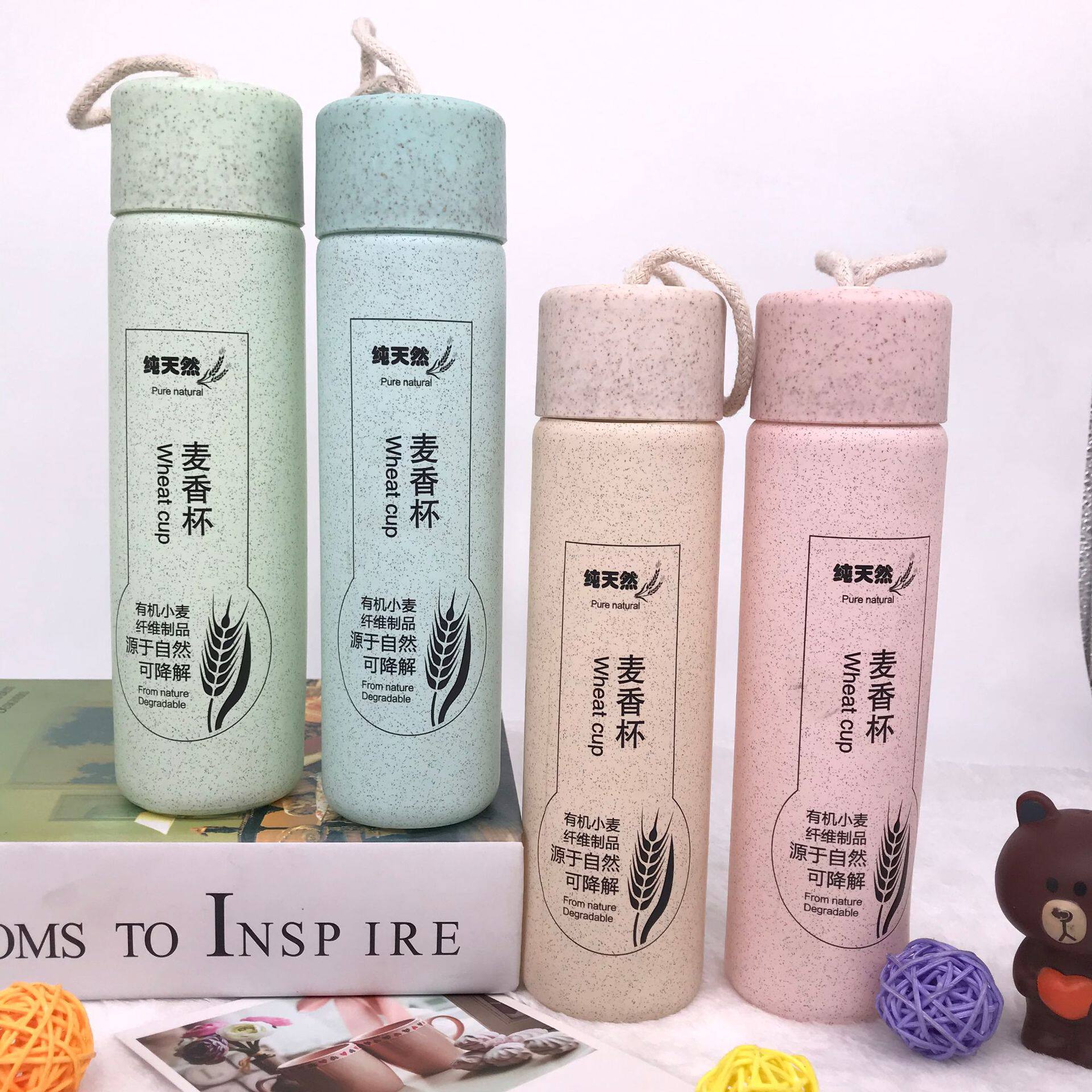 麦香玻璃水杯覆膜广告促销礼品赠品杯可定制玻璃杯