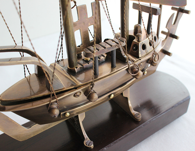 印度进口黄铜帆船摆件工艺品复古仿古办公室书房装饰馈赠礼品