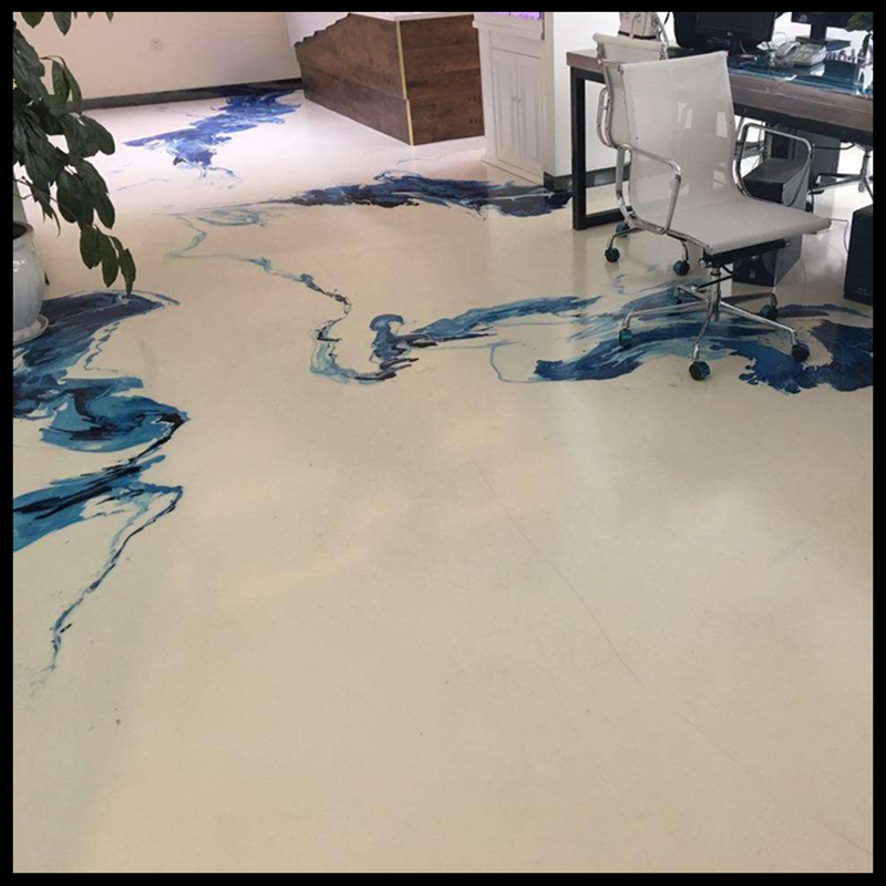 水墨地坪艺术仿古泼墨国风水墨画施工环氧漆(地坪漆)