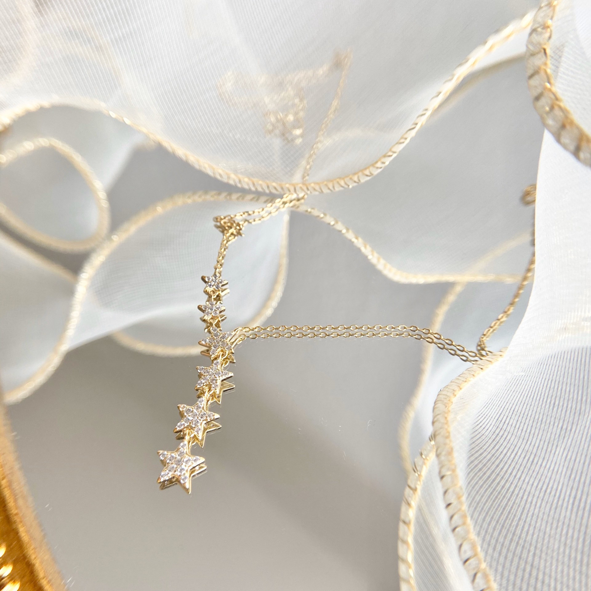 tiiistudio流星雨项链通体s925纯银14k项链