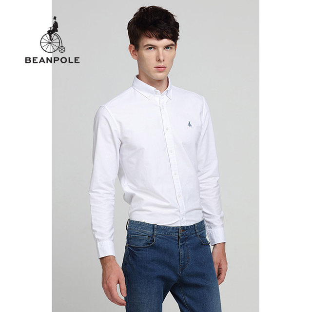 BEANPOLE men's brand solid color long-sleeved cotton shirt oxford basic style easy to build BEANPOLE men's brand solid color long-sleeved cotton shirt oxford basic style easy to build
