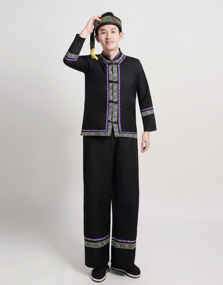 成人2021新款少数民族服装男士普米族表演舞台舞蹈民族服装