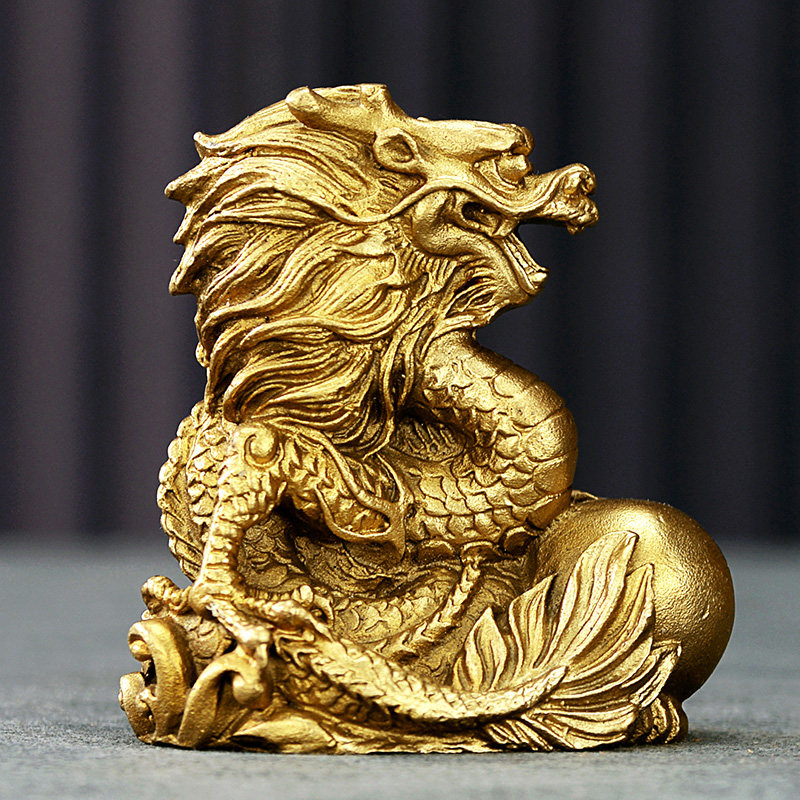 摆件铜龙生肖龙龙工艺品龙形摆设属龙青龙客厅摆件