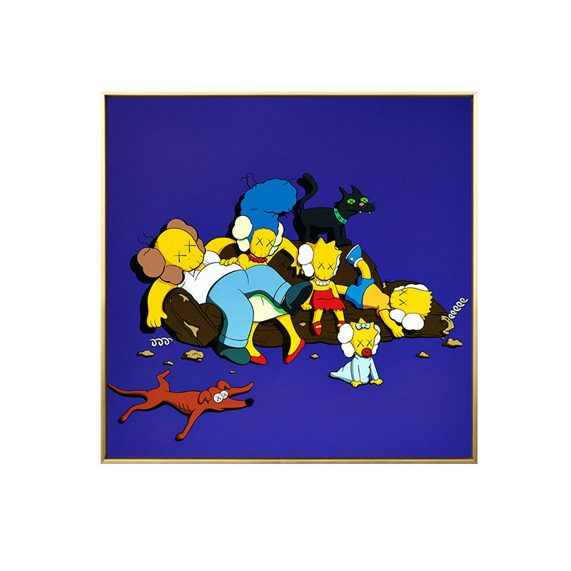 散步kaws辛普森艺术潮牌涂鸦现代时尚客厅卧室现代装饰画