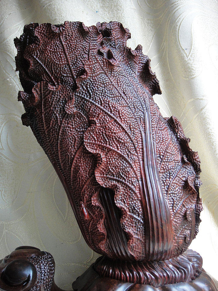 木檀世家小叶紫檀木收藏品万事如意金龟大白菜摆件木雕木雕