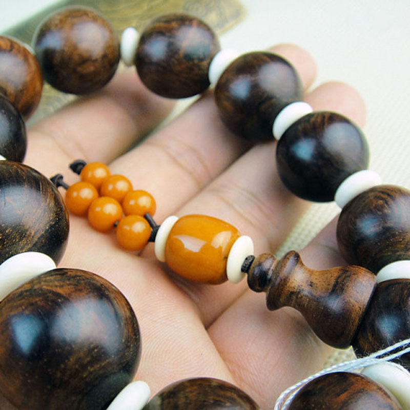 木檀世家海南黄花梨佛珠21mm黄老油梨达摩珠手串手链佛珠