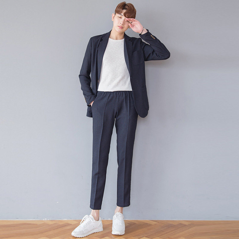 2020西服套装男士韩版学生修身休闲单西装外套伴郎结婚礼服套装男