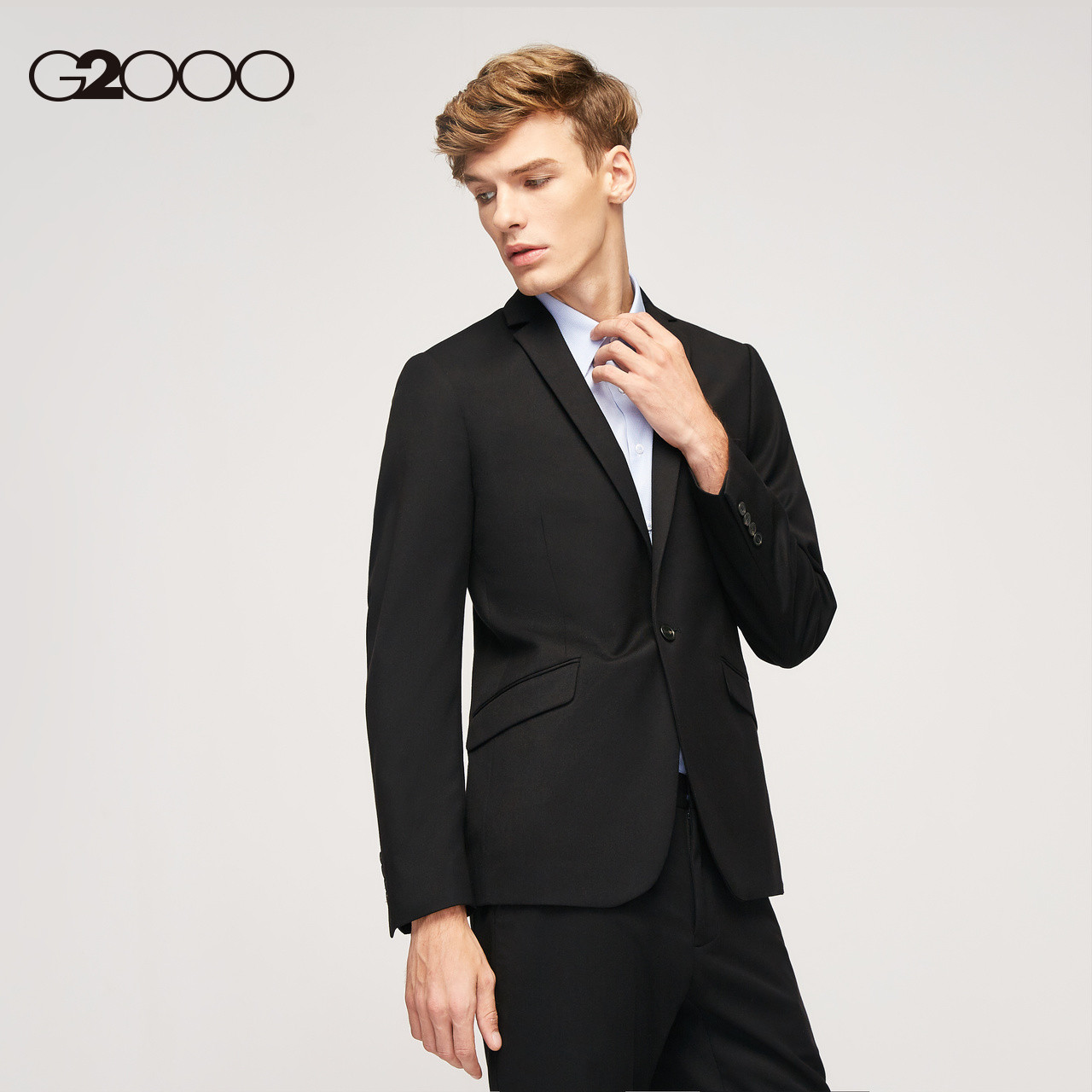 g2000男装商场同款经典黑色修身商务西服西装西服