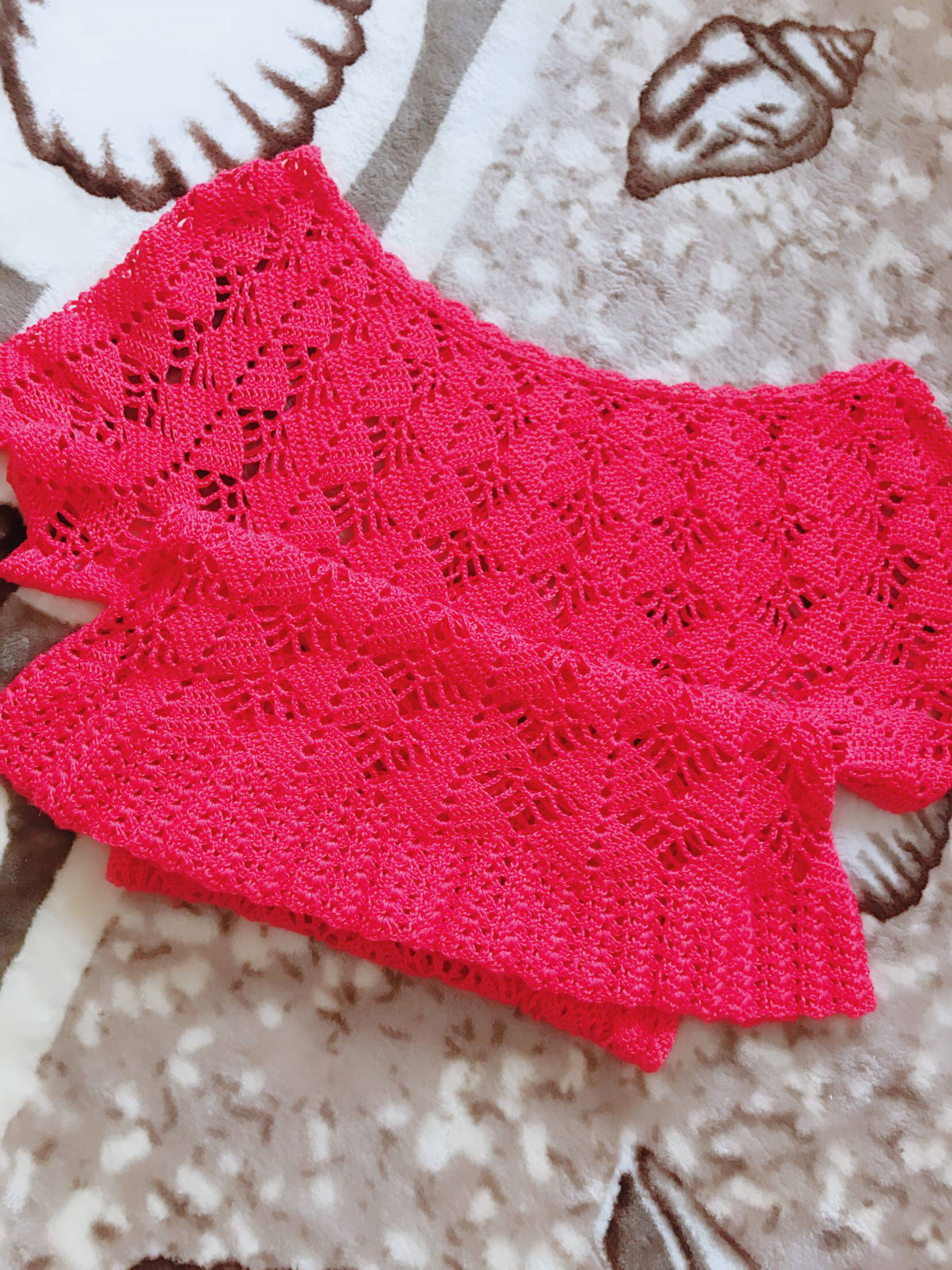 金丝蕾贝壳花进口针线钩针成品包非材料花衣贝壳毛线