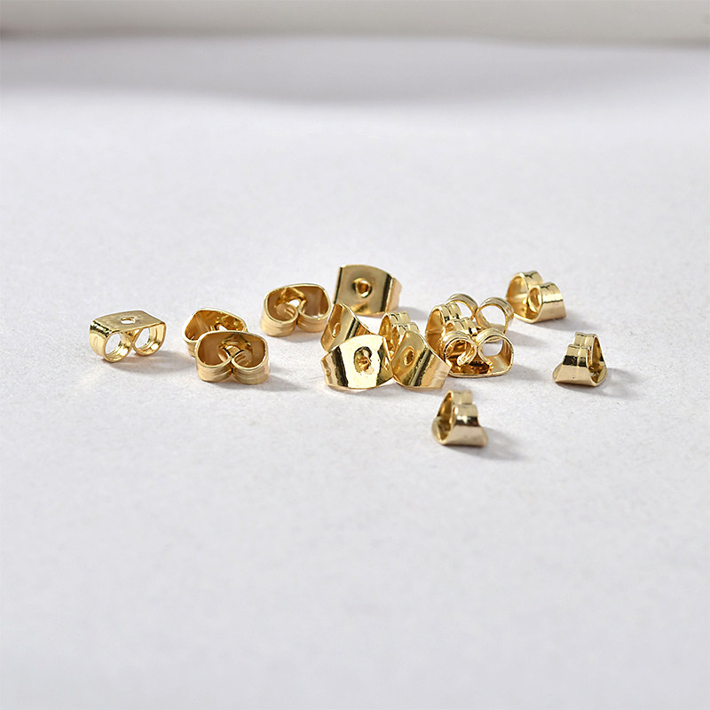 保色14k包金蝴蝶耳堵耳塞耳钉耳针塞子配件其他diy饰品配件