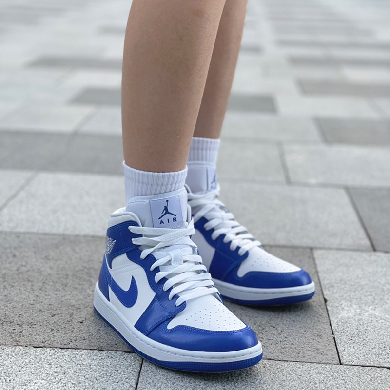 airjordanmidaj1白蓝肯塔基男女女同款中帮篮篮球鞋