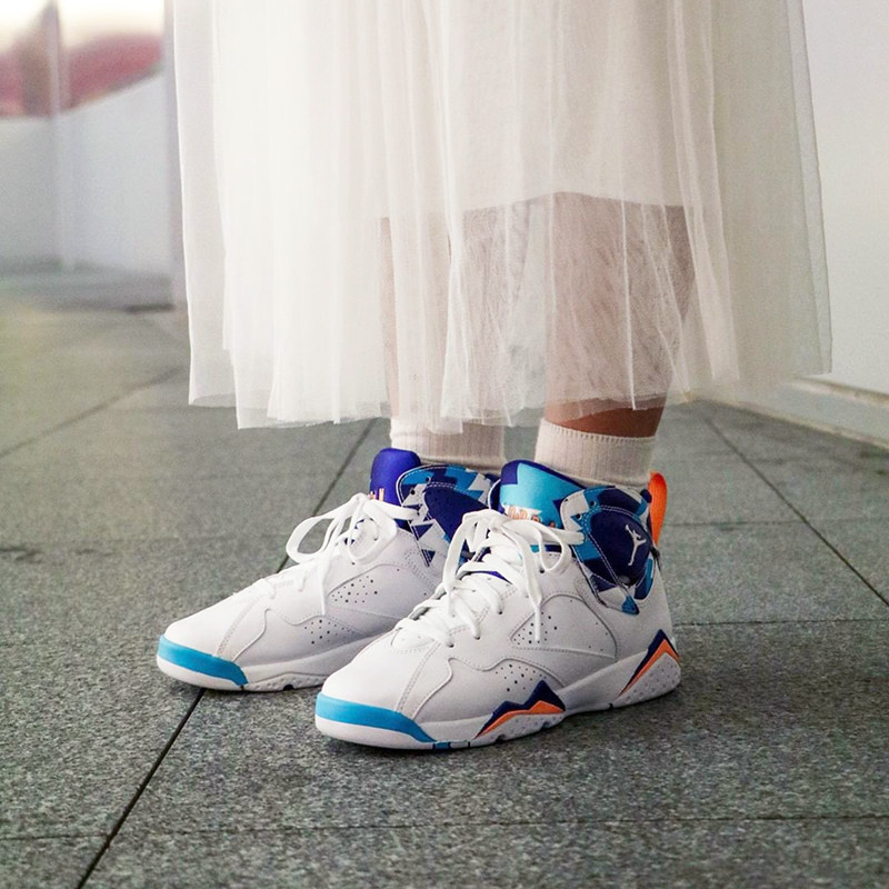 airjordanaj7gs白蓝几何女款高帮休闲运动篮球篮球鞋