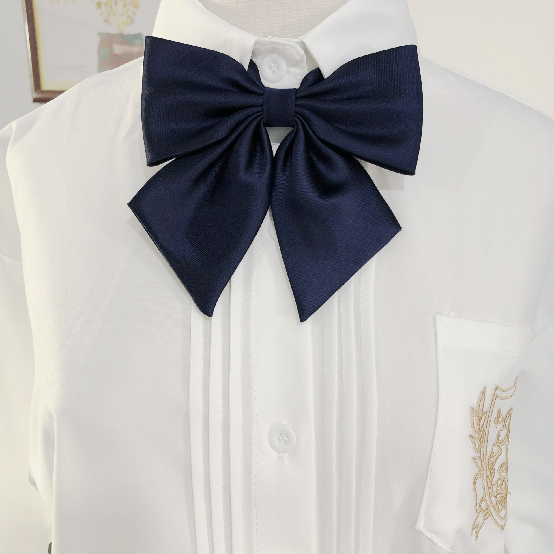 原创jk巨羽根领结纯色斜角蝴蝶结女学生领结