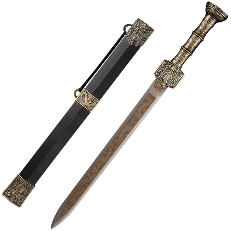 龙泉古羽宝剑中华传统镇小剑金属礼品装饰摆件刀剑