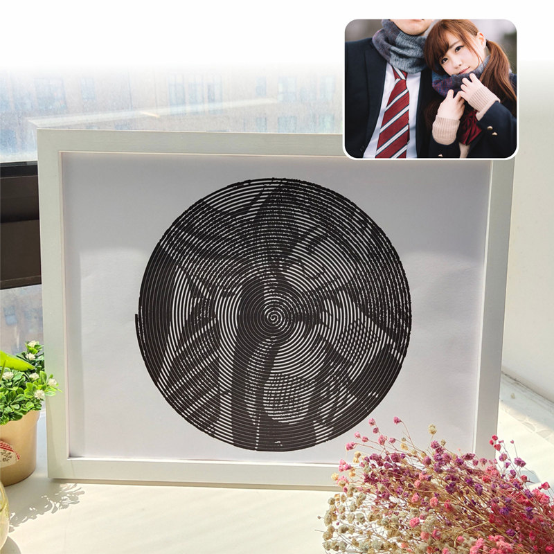 手绘创意人情侣风情ins简约装饰画人物创意螺旋diy