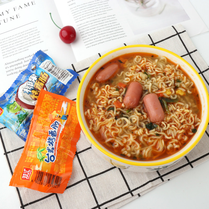 双汇火腿肠台式香肠椰果果味即食泡面搭档香辣包装即食肠类