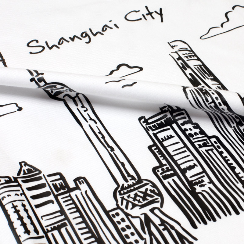 我爱上海 城市风貌个性印花潮流时尚青年学生短袖t恤男女生韩版