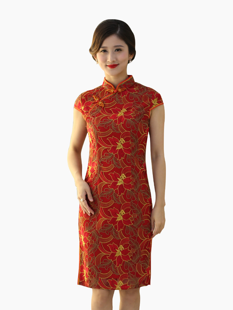 东方贵族改良妈妈中年旗袍绣花匹布新款夏季2020年旗袍