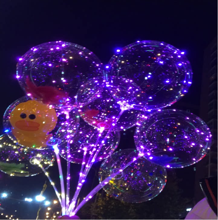 led气球3米彩灯电池透明波波球灯串装饰求婚气球