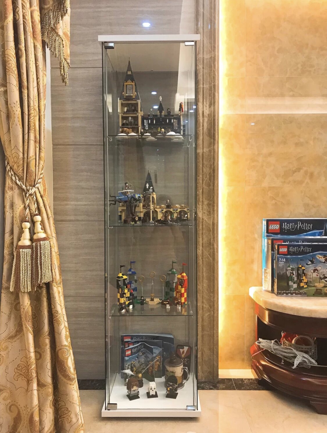 手办展示柜玻璃化妆品陈列货架礼品模型高达玩具专用家用收纳柜子