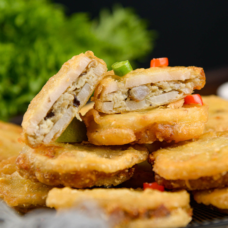 荷仙莲藕夹肉藕饼油炸冷冻半成品食材肉藕夹子莲藕