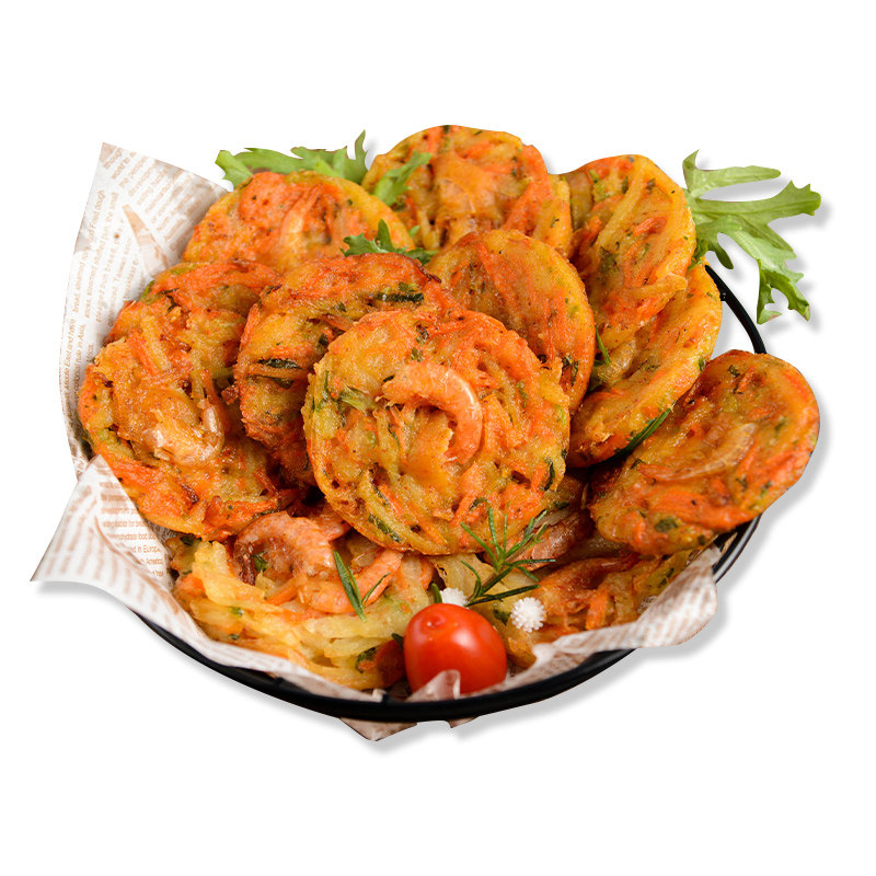 亚洲渔港米兰虾饼商用10片南美白虾速冻油炸小吃半成品蔬菜虾饼