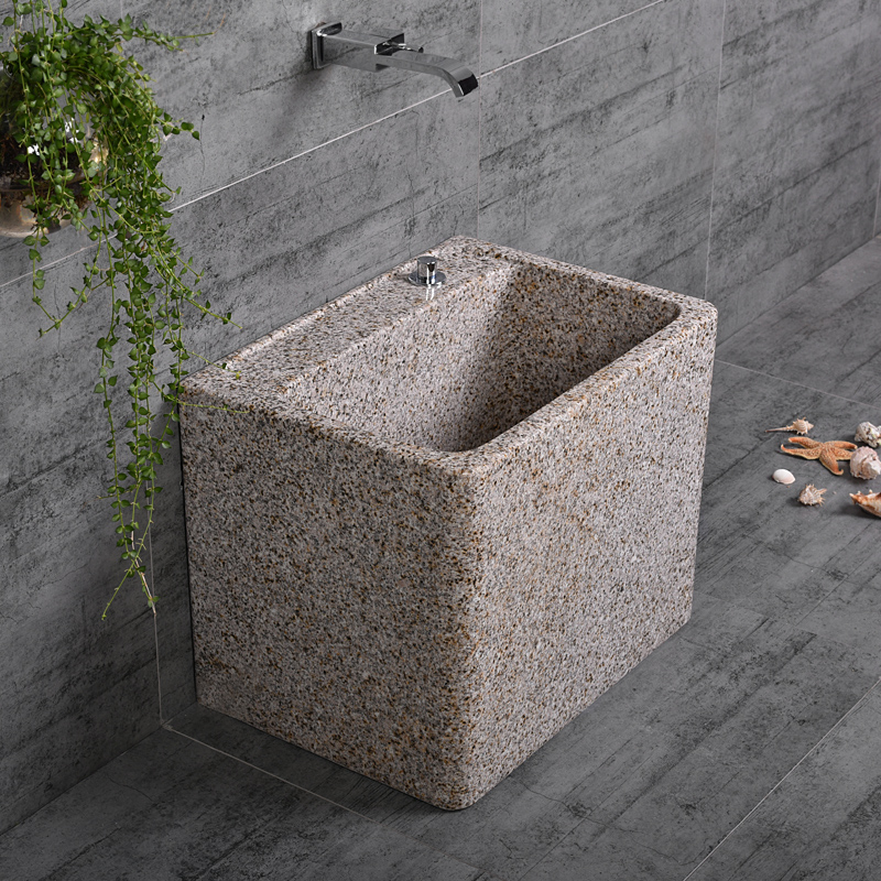 拖把石头艺术艺术家家用墩布池卫生间创意个性户外大理拖把池