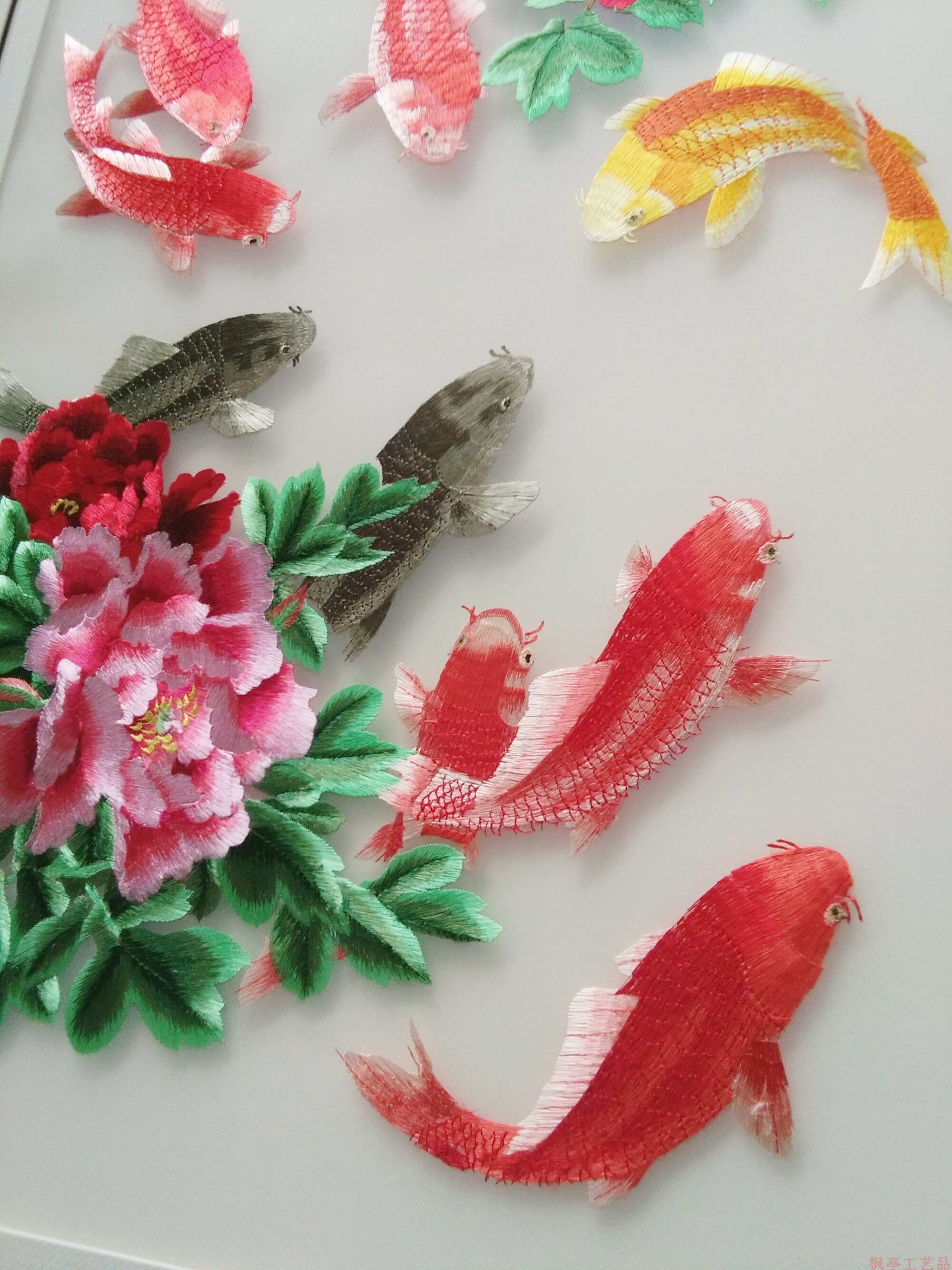 真丝苏绣带框成品手工艺刺绣挂画透纱绣底布客厅苏绣