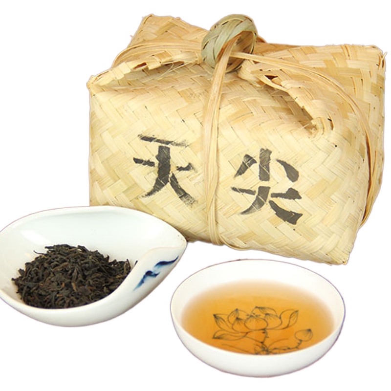 高山天尖500g湖南安化茶竹竹篓皇室茶品天1斤安化黑茶