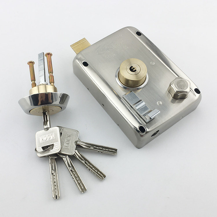 防盗门锁外装门锁b级防锡纸大门锁铁门锁安防匙机械门锁院子门锁