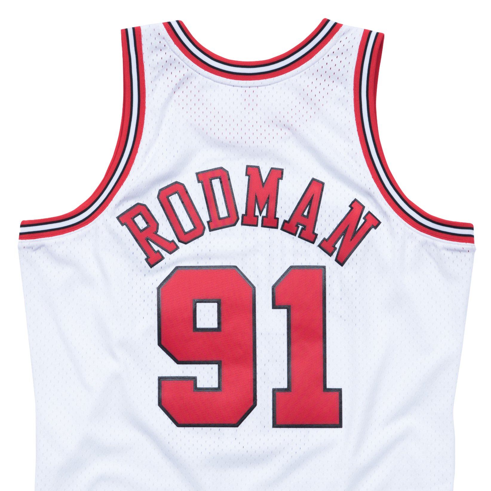 nbamn复古球衣sw球迷版公牛队199798赛季罗德曼白色主场