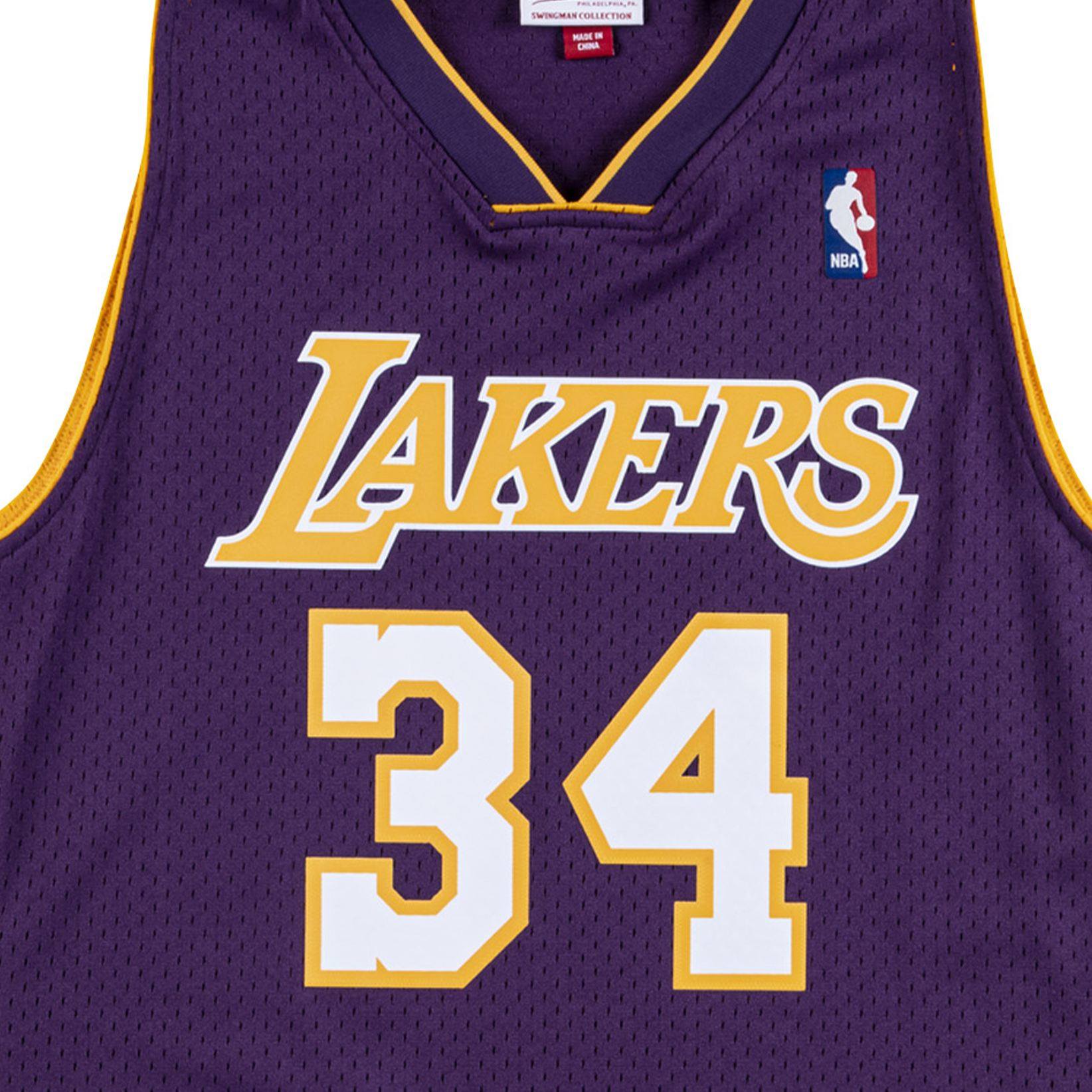 nba 洛杉矶湖人队 swingman mn复古球衣 2000赛季 1999 奥尼尔 - 爱购