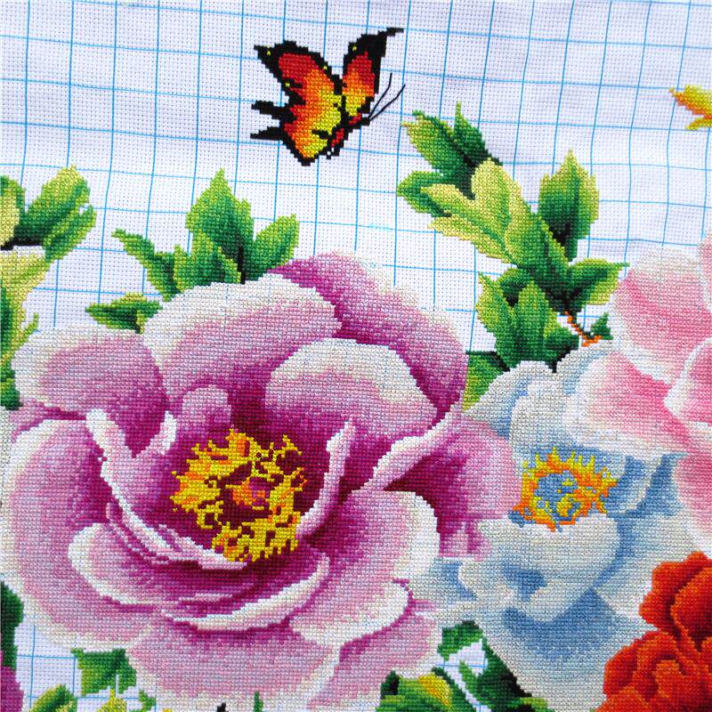 纯手工十字绣成品花开富贵牡丹花样年华2019新款客厅现代简约挂画