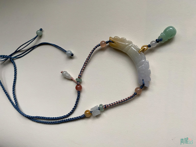 项链毛衣玉衡翡翠编制青莲手工文艺复古护主项链