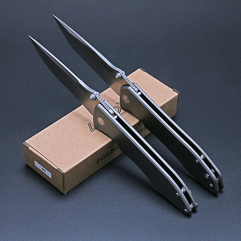 新款三刃折刀vg10钛合金户外求生折叠水果刀小其他户外刀具