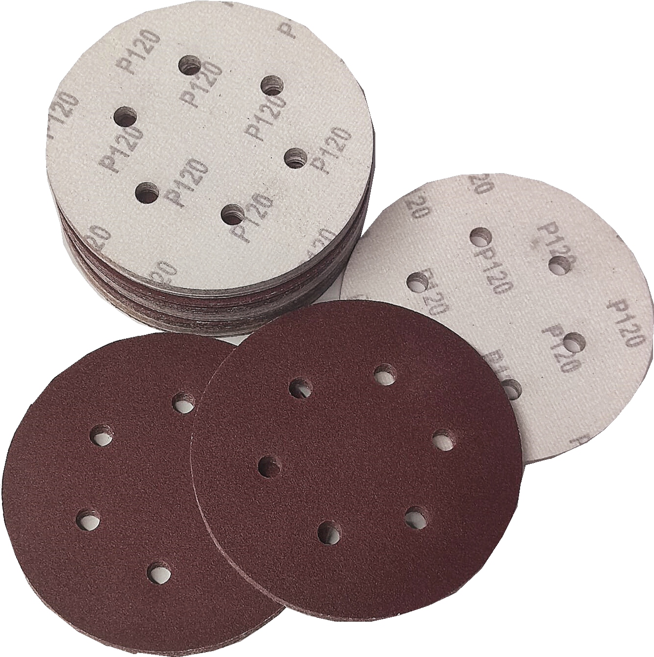 砂纸纸片5寸6孔干磨机红砂拉绒片背绒片圆盘砂带孔其它漆工工具