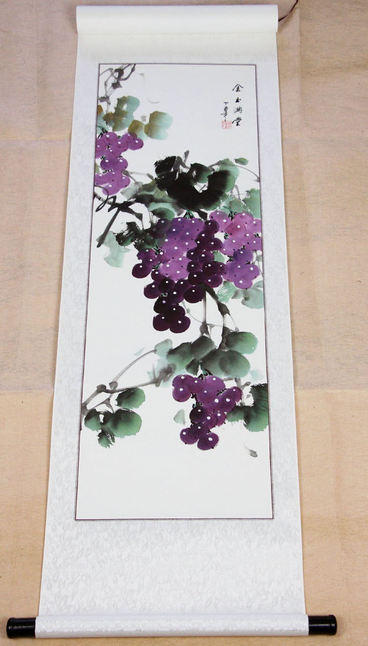 作品客厅已装裱 名家书画 葡萄手绘花鸟水墨画 真迹国画 金玉满堂字画
