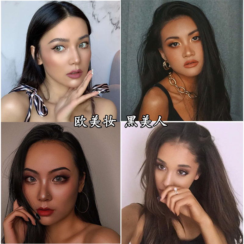 美黑小麦色粉底液古铜色深肤色免晒男女遮瑕修容底妆欧美妆舞台妆