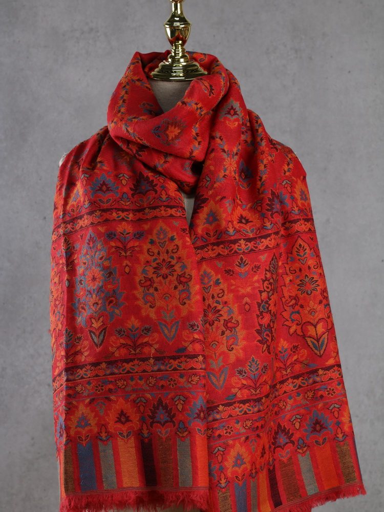 秋冬新款羊绒卡尼印度克什米尔高山山羊绒披肩机织围巾