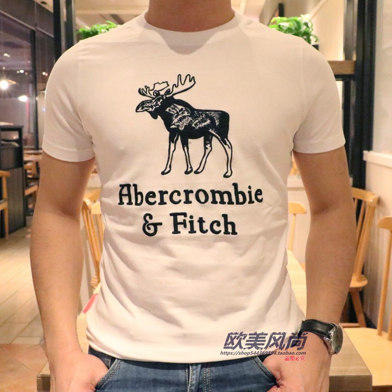 欧美经典af短袖T恤男夏季热卖潮款圆领纯棉图案半袖休闲汗衫包邮