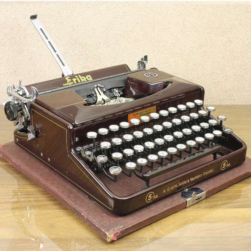 德国经典erika5红色老式打字机机械便携复古怀旧打字机