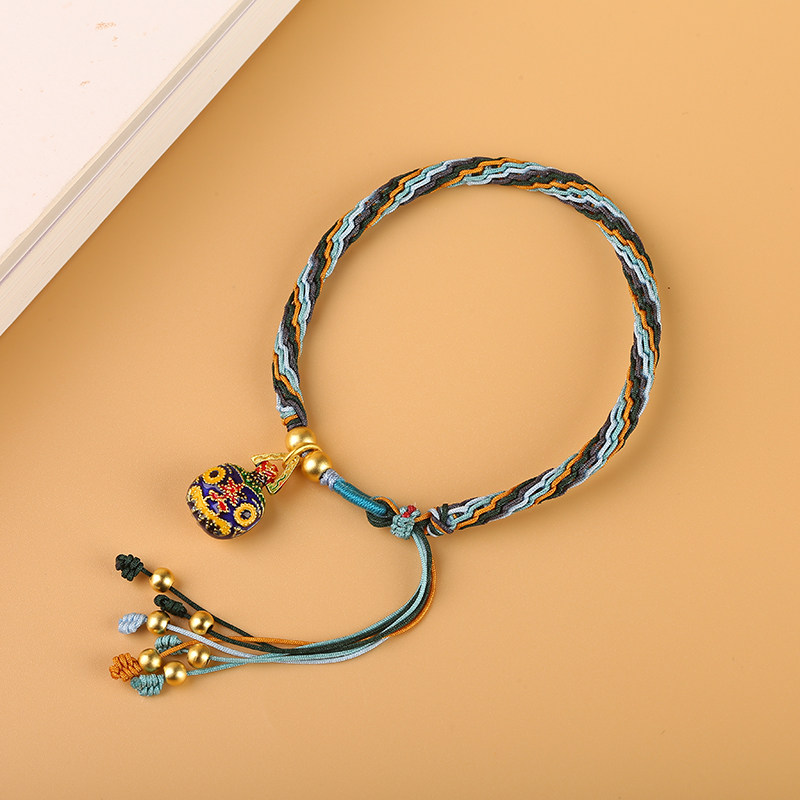 小红书爆款千里江山手绳扭转乾坤伸缩红绳本命年吞金手链