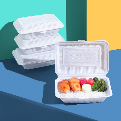 一次性环保餐具小号单格快餐盒外卖盒打包盒子白色连体塑料米饭盒