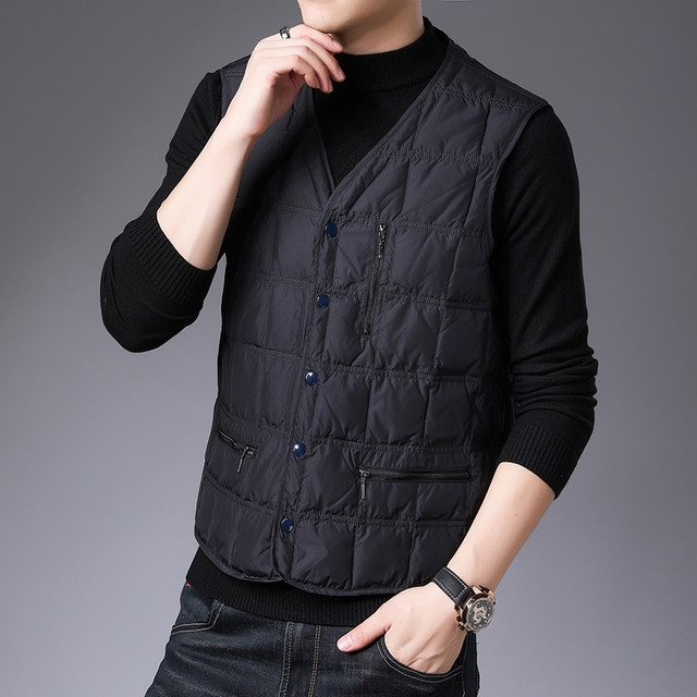 Hengyuanxiang down vest men's leader, old-age, autumn and winter, large size, thin, intrapermid vest, hard, dad Hengyuanxiang down vest men's leader, old-age, autumn and winter, large size, thin, intrapermid vest, hard, dad