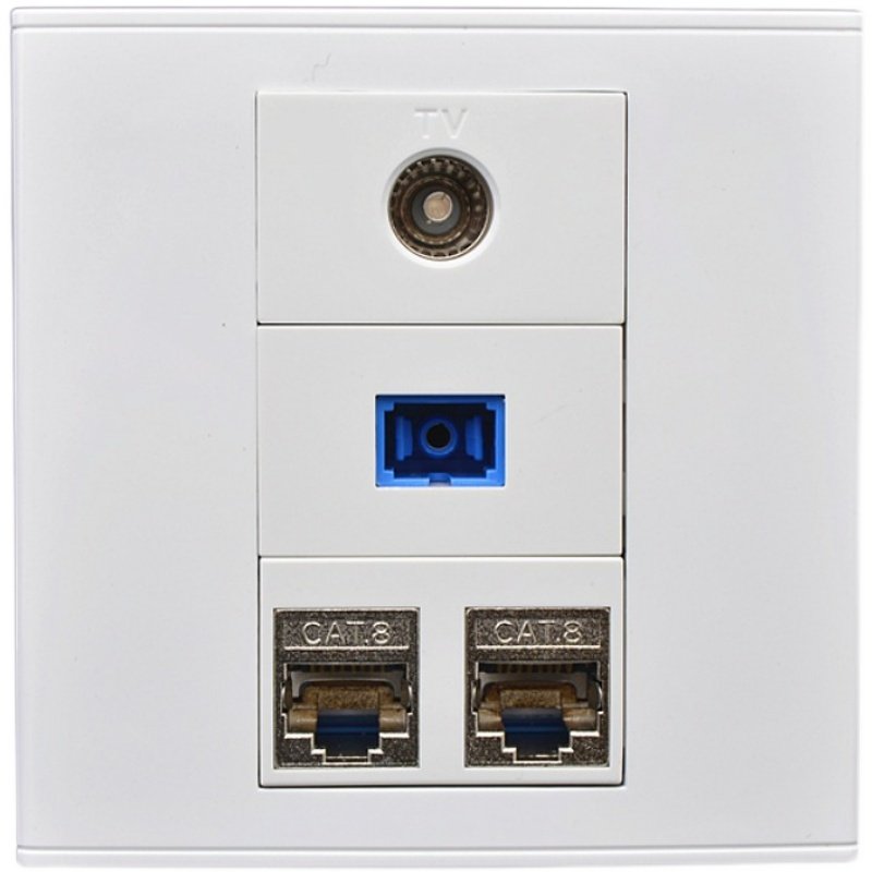 tv电脑2孔光纤sc有线电视面板网口网络八类电脑电视插座